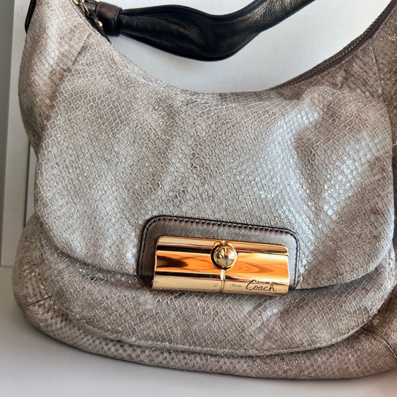 Coach Kristin Hobo Metallic Embossed Python - Picture 3 of 9